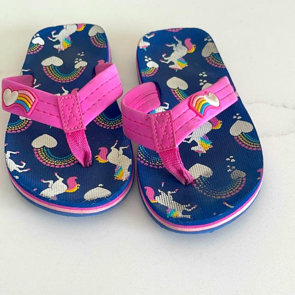 Girl Sandal Flip Flops Unicorn size 11-12 - Picture 8 of 8